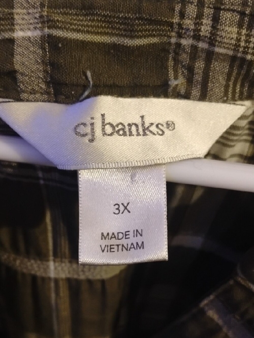 CJ Banks Olive Green and Black Plaid Tunic Top - Picture 2 of 2